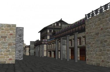 Sketchup商业模型|多层商业街,中式风格-BIM建筑网