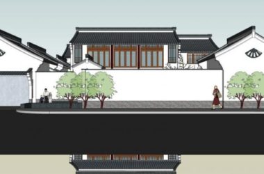 Sketchup商业模型|多层会所,现代中式风格-BIM建筑网