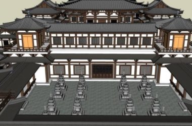 Sketchup古建筑模型|多层寺庙,古庙古寺,古建筑,中式风格-BIM建筑网