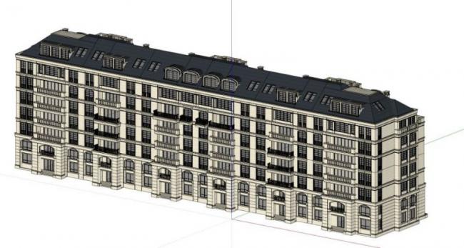 Sketchup住宅模型|多层住宅,古典风格 Sketchup住宅模型|多层住宅,古典风格