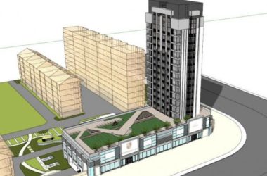 Sketchup办公模型|高层办公楼,底层商业,现代风格-BIM建筑网