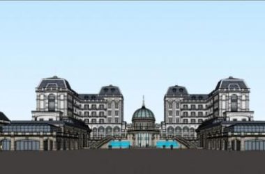Sketchup住宅模型|多层会所,多层公寓,古典风格,玻璃穹顶-BIM建筑网