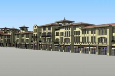 Sketchup商业模型|小区商业街,多层,西班牙古典风格-BIM建筑网