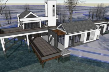 Sketchup商业模型|低层休闲会所,中式风格-BIM建筑网