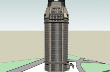 Sketchup办公模型|高层办公楼,古典风格-BIM建筑网