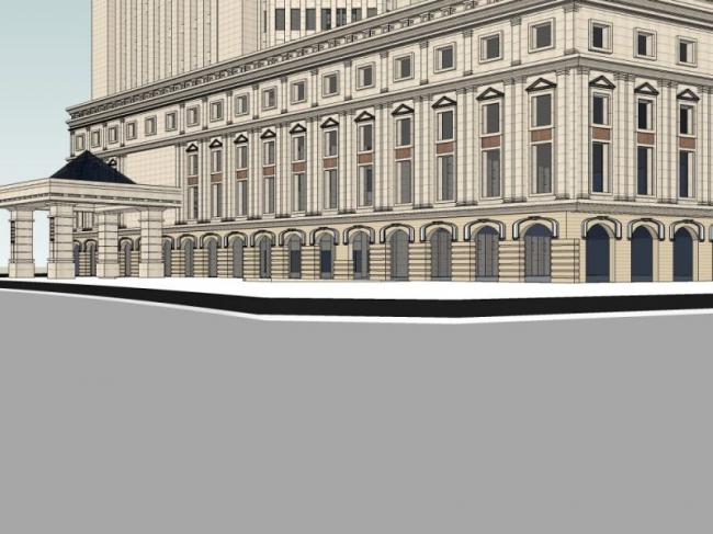 Sketchup办公模型|高层办公楼,古典风格 Sketchup办公模型|高层办公楼,古典风格