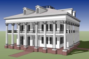 Sketchup住宅模型|坡顶,回廊式欧洲风格小楼,古典风格-BIM建筑网