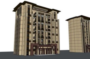 Sketchup住宅模型|多层住宅,平层,居住建筑,古典风格-BIM建筑网