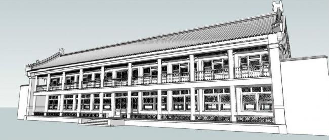 Sketchup住宅模型|仿古住宅,中式风格 Sketchup住宅模型|仿古住宅,中式风格
