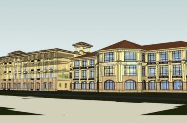 Sketchup学校模型|多层学校,校园教育建筑,古典风格-BIM建筑网