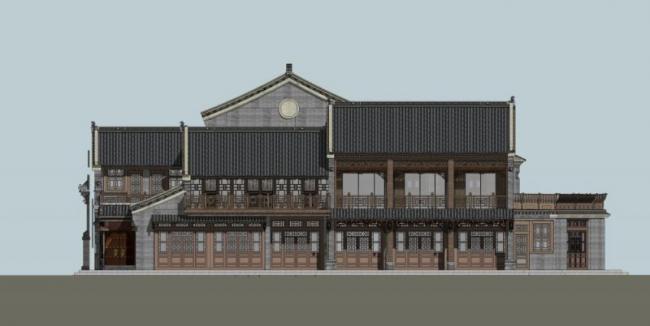 Sketchup住宅模型|晋派住宅,中式风格 Sketchup住宅模型|晋派住宅,中式风格