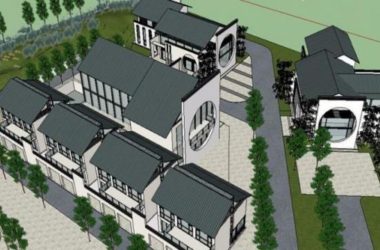 Sketchup办公模型|公园配套,中式风格,中式公园配套服务区模型-BIM建筑网