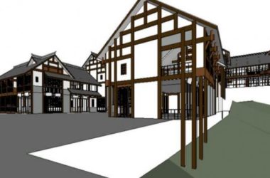Sketchup商业模型|商业街,现代中式风格-BIM建筑网