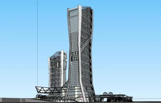 Sketchup办公模型|超高层办公楼,现代风格 Sketchup办公模型|超高层办公楼,现代风格