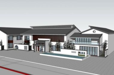 Sketchup商业模型|低层会所,现代中式风格-BIM建筑网