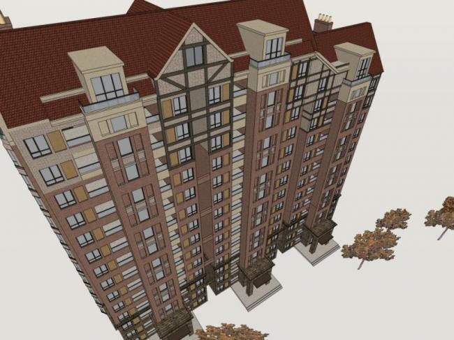 Sketchup住宅模型|高层住宅,古典风格 Sketchup住宅模型|高层住宅,古典风格