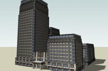 Sketchup办公模型|多高层办公楼,现代风格-BIM建筑网