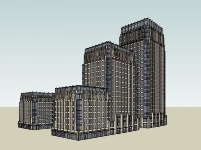 Sketchup办公模型|多高层办公楼,现代风格 Sketchup办公模型|多高层办公楼,现代风格