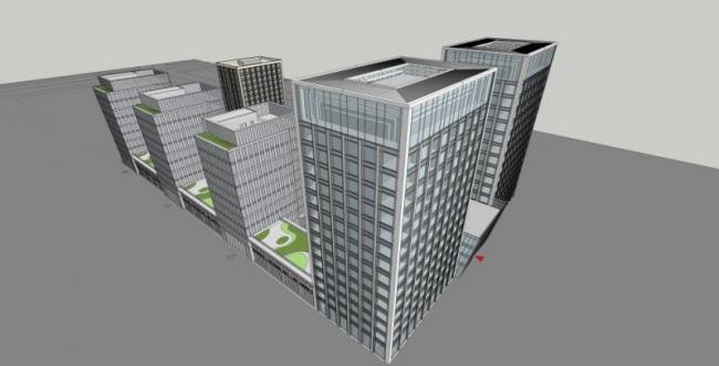 Sketchup办公模型|高层办公楼,现代风格 Sketchup办公模型|高层办公楼,现代风格