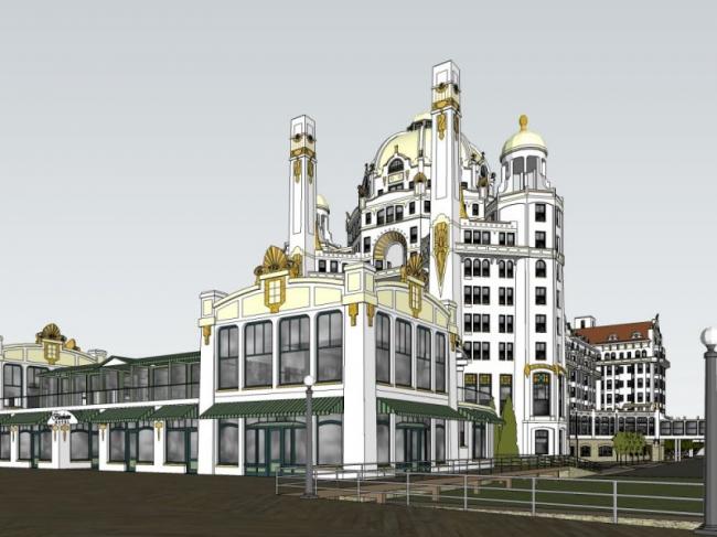Sketchup酒店模型|多层酒店,古典风格 Sketchup酒店模型|多层酒店,古典风格