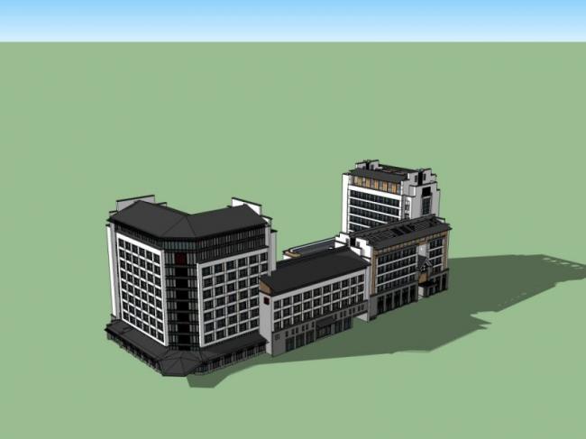 Sketchup办公模型|多高层办公楼,现代风格 Sketchup办公模型|多高层办公楼,现代风格