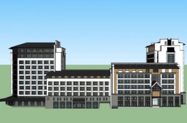 Sketchup办公模型|多高层办公楼,现代风格-BIM建筑网