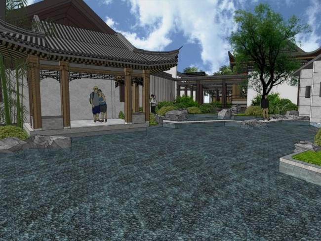Sketchup景观模型|院落景观,中式风格 Sketchup景观模型|院落景观,中式风格
