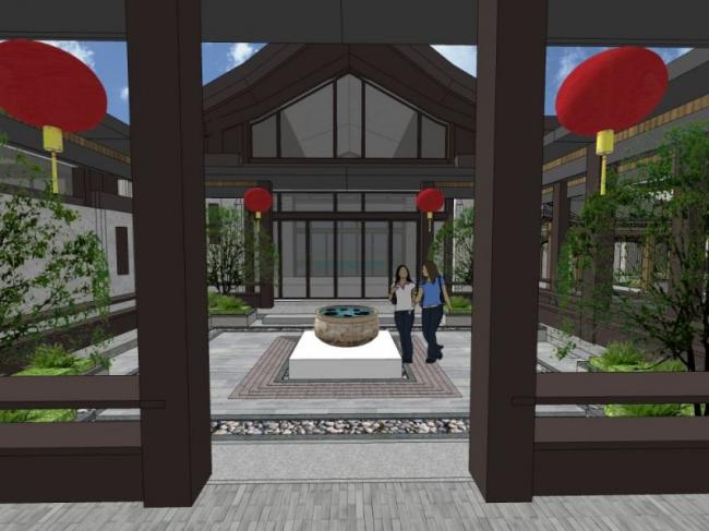 Sketchup景观模型|院落景观,中式风格 Sketchup景观模型|院落景观,中式风格