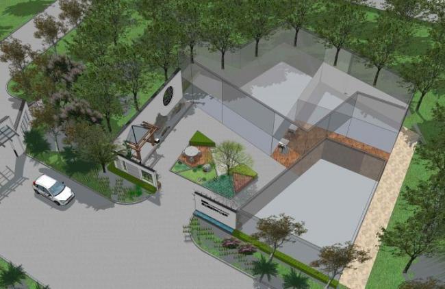 Sketchup景观模型|庭院景观,中式风格 Sketchup景观模型|庭院景观,中式风格