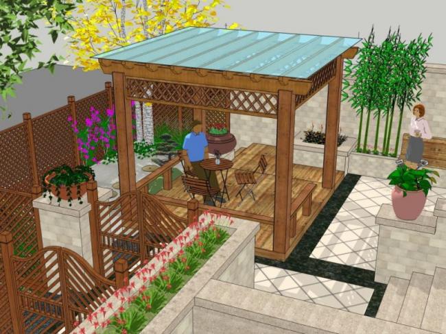 Sketchup景观模型|庭院景观,古典风格 Sketchup景观模型|庭院景观,古典风格