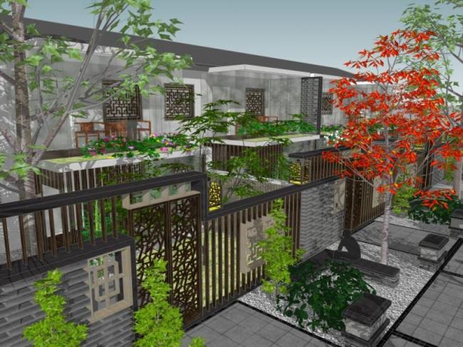 Sketchup景观模型|别墅庭院,现代中式风格 Sketchup景观模型|别墅庭院,现代中式风格