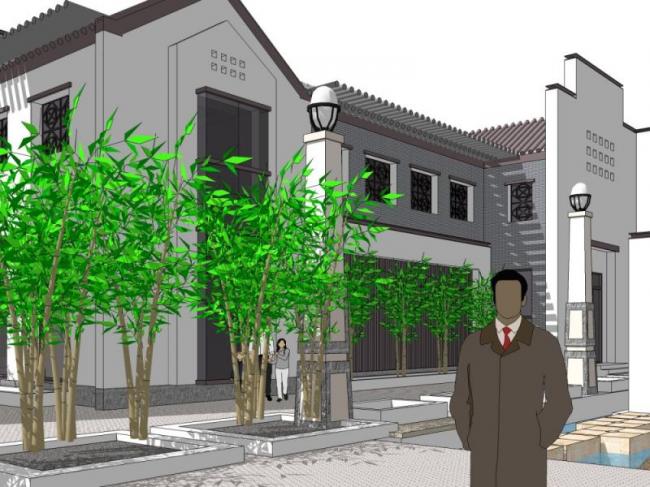 Sketchup商业模型|多层会所,现代中式风格 Sketchup商业模型|多层会所,现代中式风格