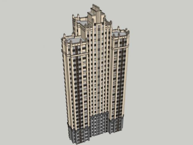 Sketchup住宅模型|高层住宅,古典风格 Sketchup住宅模型|高层住宅,古典风格