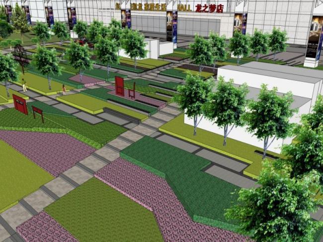 Sketchup景观模型|商业景观,现代风格 Sketchup景观模型|商业景观,现代风格