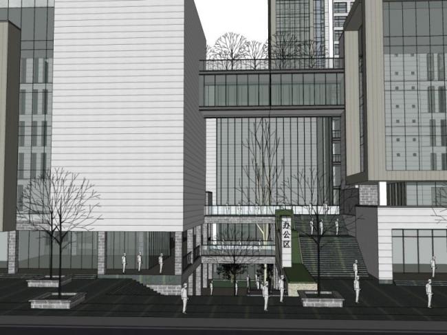Sketchup商业模型|高层商业中心,现代风格 Sketchup商业模型|高层商业中心,现代风格