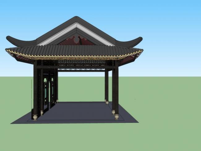 Sketchup小品模型|岭南古亭,古建筑,小品 Sketchup小品模型|岭南古亭,古建筑,小品