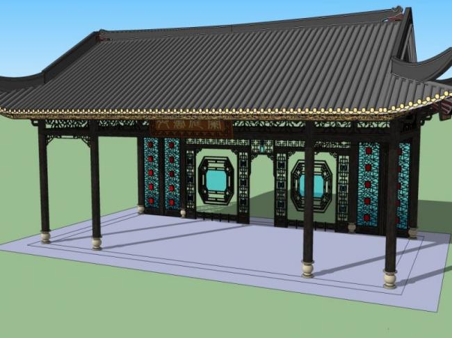 Sketchup小品模型|岭南古亭,古建筑,小品 Sketchup小品模型|岭南古亭,古建筑,小品