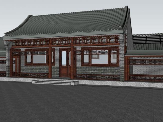 Sketchup住宅模型|四合院,中式风格 Sketchup住宅模型|四合院,中式风格