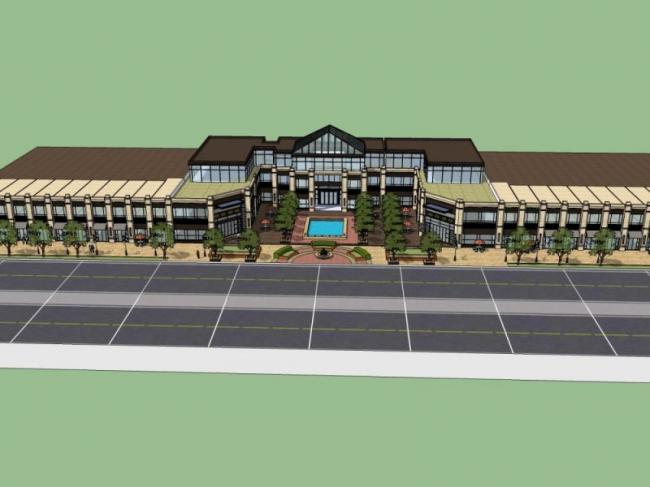 Sketchup商业模型|低层商业建筑,现代风格 Sketchup商业模型|低层商业建筑,现代风格