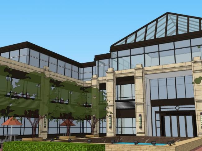 Sketchup商业模型|低层商业建筑,现代风格 Sketchup商业模型|低层商业建筑,现代风格
