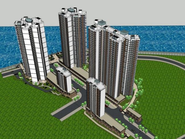 Sketchup住宅模型|超高层住宅,现代风格 Sketchup住宅模型|超高层住宅,现代风格