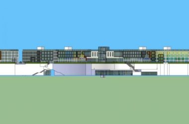Sketchup办公模型|多层办公园区,下沉,现代风格-BIM建筑网