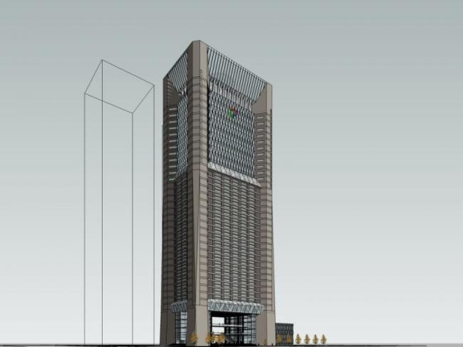 Sketchup办公模型|超高层办公楼,现代风格 Sketchup办公模型|超高层办公楼,现代风格