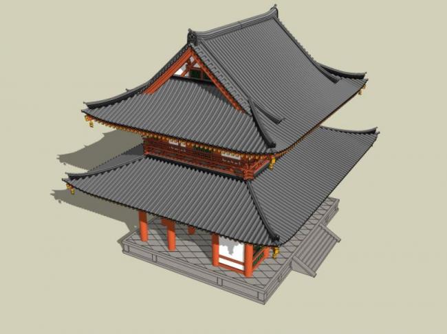 Sketchup古建筑模型|多层古建筑,中式风格 Sketchup古建筑模型|多层古建筑,中式风格