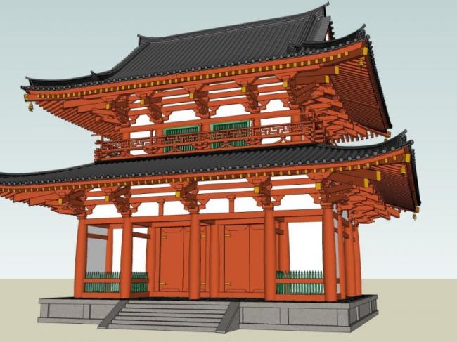 Sketchup古建筑模型|多层古建筑,中式风格 Sketchup古建筑模型|多层古建筑,中式风格