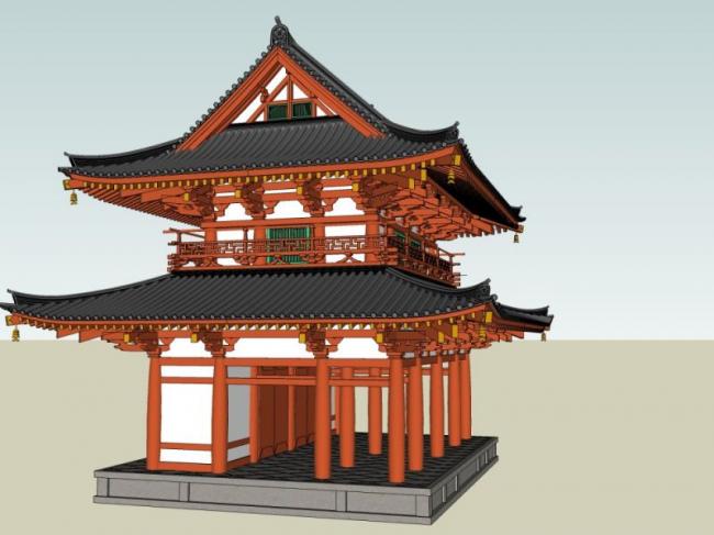 Sketchup古建筑模型|多层古建筑,中式风格 Sketchup古建筑模型|多层古建筑,中式风格