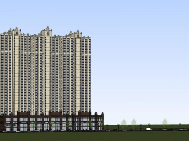 Sketchup住宅模型|超高层住宅,古典风格 Sketchup住宅模型|超高层住宅,古典风格