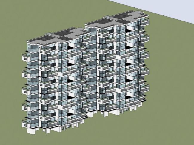 Sketchup住宅模型|高层住宅,现代风格 Sketchup住宅模型|高层住宅,现代风格