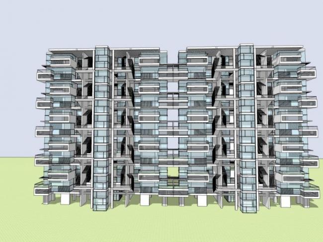 Sketchup住宅模型|高层住宅,现代风格 Sketchup住宅模型|高层住宅,现代风格