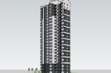 Sketchup住宅模型|高层住宅,现代中式风格-BIM建筑网